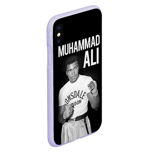 Чехол iPhone XS Max матовый Muhammad Ali / 3D-Светло-сиреневый – фото 2