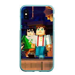 Чехол iPhone XS Max матовый Minecraft Men's, цвет: 3D-мятный