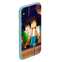 Чехол iPhone XS Max матовый Minecraft Men's, цвет: 3D-мятный — фото 2