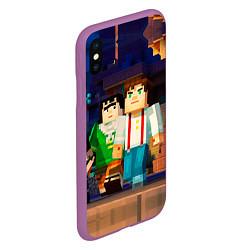 Чехол iPhone XS Max матовый Minecraft Men's, цвет: 3D-фиолетовый — фото 2