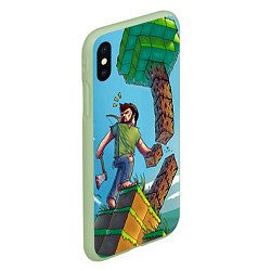 Чехол iPhone XS Max матовый Minecraft Woodcutter, цвет: 3D-салатовый — фото 2