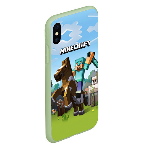 Чехол iPhone XS Max матовый Minecraft Rider / 3D-Салатовый – фото 2