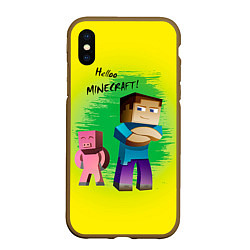 Чехол iPhone XS Max матовый Hello Minecraft