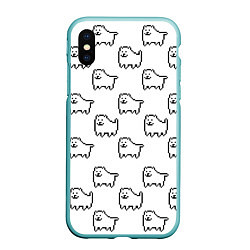 Чехол iPhone XS Max матовый Undertale Annoying dog white, цвет: 3D-мятный