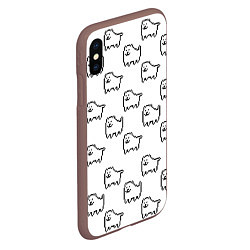 Чехол iPhone XS Max матовый Undertale Annoying dog white, цвет: 3D-коричневый — фото 2