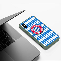 Чехол iPhone XS Max матовый FC Bayern Munchen, цвет: 3D-темно-зеленый — фото 2