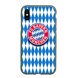 Чехол iPhone XS Max матовый FC Bayern Munchen, цвет: 3D-темно-зеленый