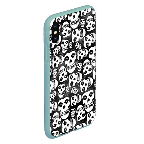 Чехол iPhone XS Max матовый Misfits Pattern / 3D-Мятный – фото 2