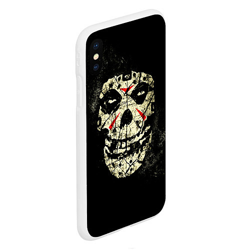 Чехол iPhone XS Max матовый Misfits: Death Face / 3D-Белый – фото 2