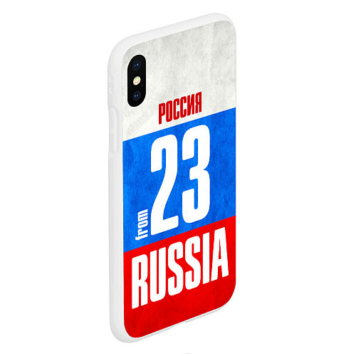 Чехол iPhone XS Max матовый Russia: from 23 / 3D-Белый – фото 2