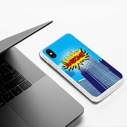 Чехол iPhone XS Max матовый Поп-арт 2, цвет: 3D-белый — фото 2