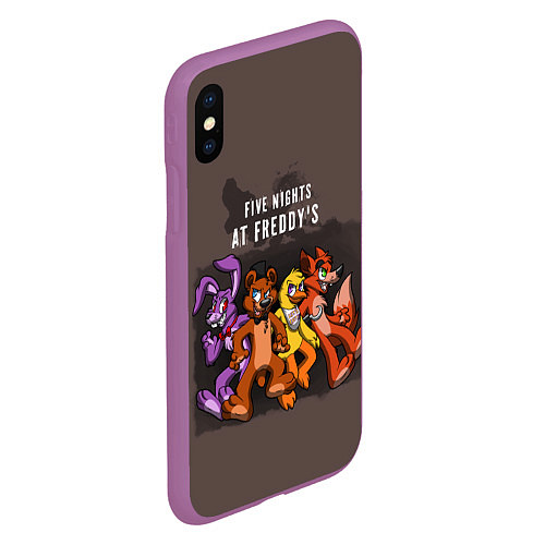 Чехол iPhone XS Max матовый Five Nights At Freddy's / 3D-Фиолетовый – фото 2