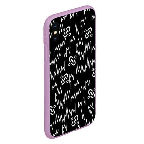 Чехол iPhone XS Max матовый Chemical Brothers: Pattern / 3D-Сиреневый – фото 2