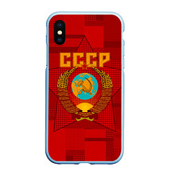 Чехол iPhone XS Max матовый СССР, цвет: 3D-голубой