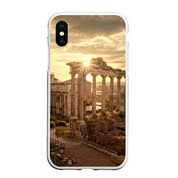 Чехол iPhone XS Max матовый Римское солнце, цвет: 3D-белый