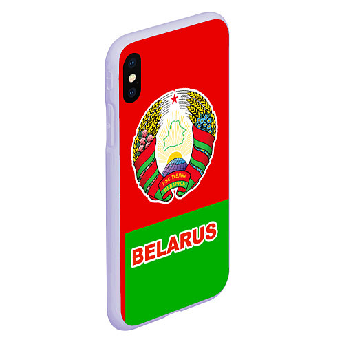 Чехол iPhone XS Max матовый Belarus Patriot / 3D-Светло-сиреневый – фото 2