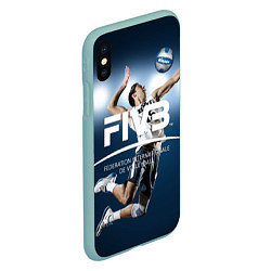 Чехол iPhone XS Max матовый Волейбол 4, цвет: 3D-мятный — фото 2