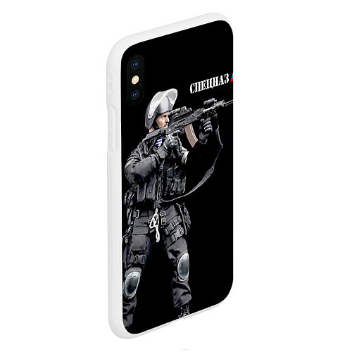 Чехол iPhone XS Max матовый Спецназ 13 / 3D-Белый – фото 2