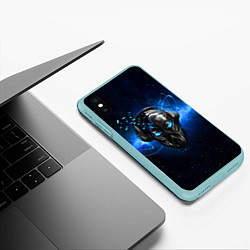 Чехол iPhone XS Max матовый Pirate Station: Blue Space, цвет: 3D-мятный — фото 2