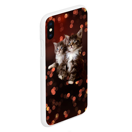 Чехол iPhone XS Max матовый Котята / 3D-Белый – фото 2