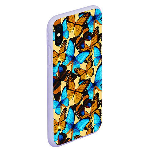 Чехол iPhone XS Max матовый Бабочки / 3D-Светло-сиреневый – фото 2