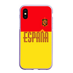 Чехол iPhone XS Max матовый Сборная Испании: Евро 2016, цвет: 3D-светло-сиреневый