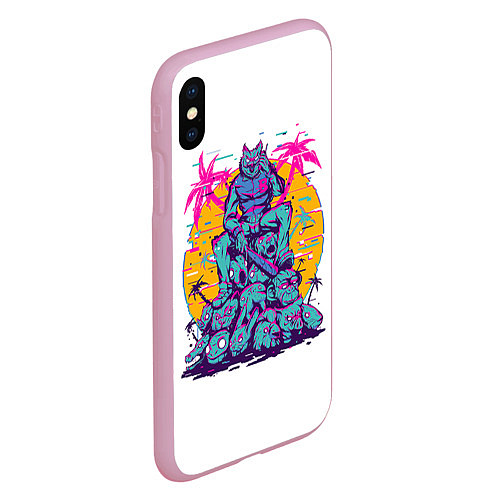 Чехол iPhone XS Max матовый Hotline Miami: Throne / 3D-Розовый – фото 2