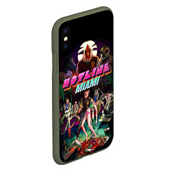 Чехол iPhone XS Max матовый Hotline Miami, цвет: 3D-темно-зеленый — фото 2