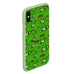 Чехол iPhone XS Max матовый Sad frogs, цвет: 3D-салатовый — фото 2