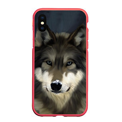 Чехол iPhone XS Max матовый Зимний волк