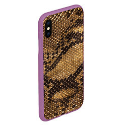 Чехол iPhone XS Max матовый Змеиная кожа, цвет: 3D-фиолетовый — фото 2