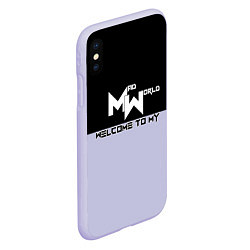Чехол iPhone XS Max матовый Безумный мир, цвет: 3D-светло-сиреневый — фото 2