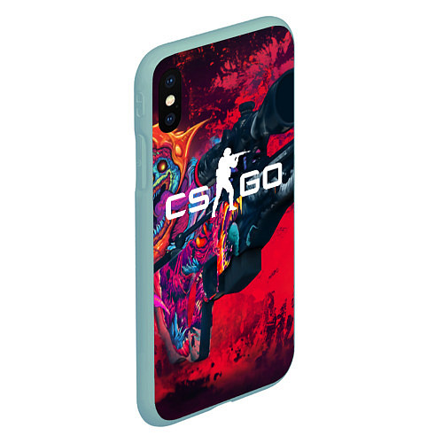 Чехол iPhone XS Max матовый CS:GO Beast AWP / 3D-Мятный – фото 2