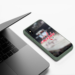 Чехол iPhone XS Max матовый Washington Capitals, цвет: 3D-темно-зеленый — фото 2