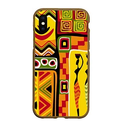 Чехол iPhone XS Max матовый Африка, цвет: 3D-коричневый