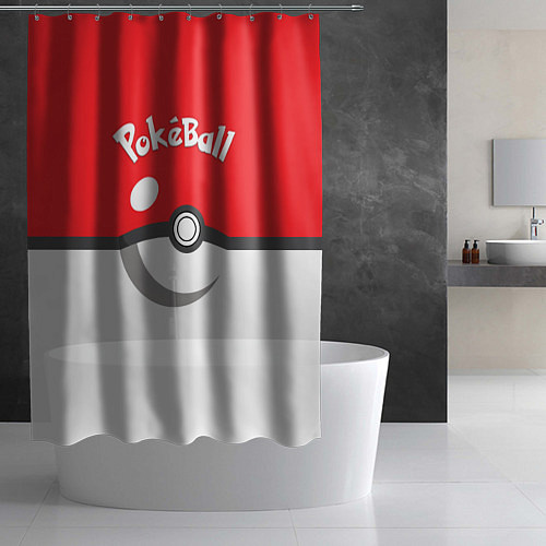 Шторка для ванной Покеболл - Покемоны / 3D-принт – фото 2