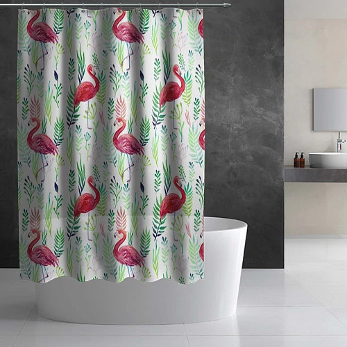 Шторка для ванной Цветы и бабочки 2 / 3D-принт – фото 2