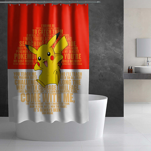 Шторка для ванной Pikachu / 3D-принт – фото 2