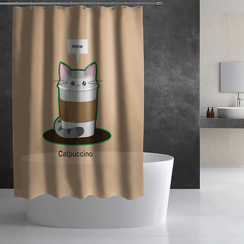 Шторка для ванной Catpuccino / 3D-принт – фото 2
