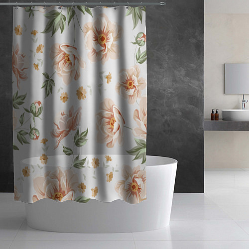 Шторка для ванной Красивые цветы / 3D-принт – фото 2