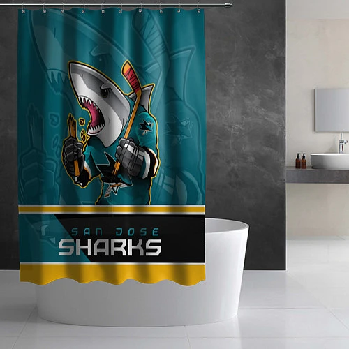 Шторка для ванной San Jose Sharks / 3D-принт – фото 2