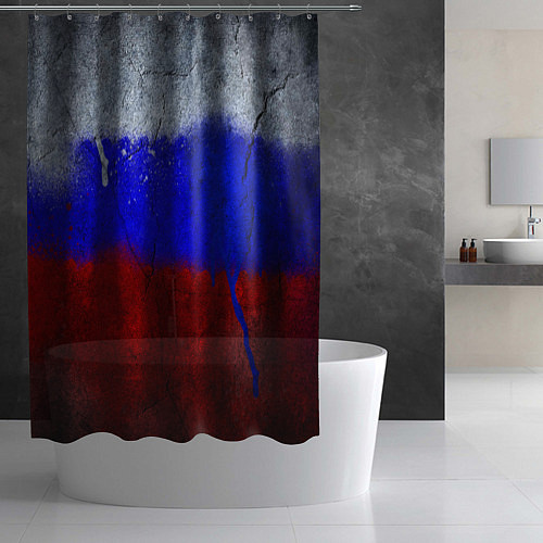 Шторка для ванной Русский триколор / 3D-принт – фото 2