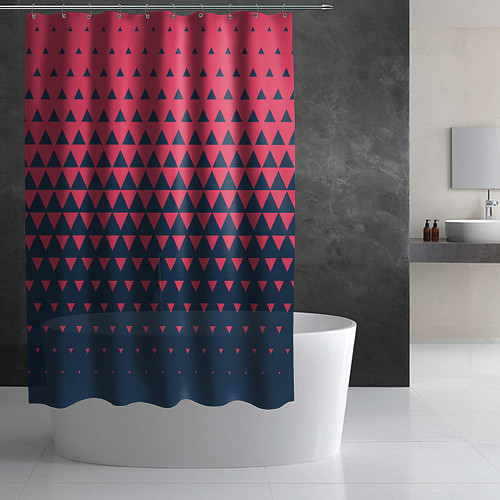 Шторка для ванной Узор из треугольников / 3D-принт – фото 2