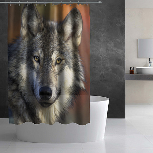 Шторка для ванной Улыбка волка / 3D-принт – фото 2
