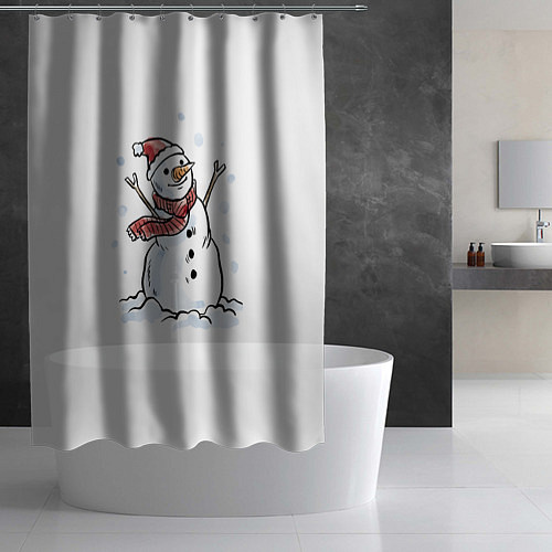 Шторка для ванной Снеговик / 3D-принт – фото 2