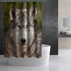 Шторка для душа Волк таежный, цвет: 3D-принт — фото 2