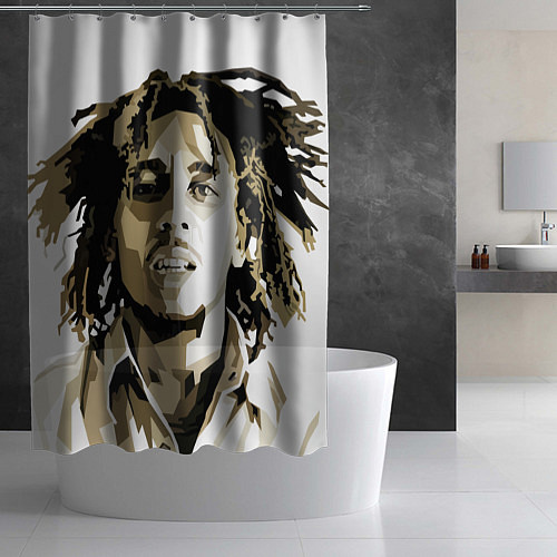 Шторка для ванной Bob Marley: Mono / 3D-принт – фото 2