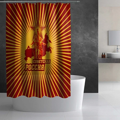Шторка для ванной Советская Россия / 3D-принт – фото 2