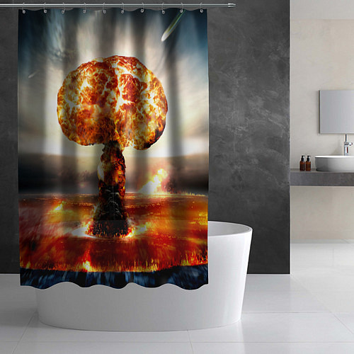 Шторка для ванной Атомный взрыв / 3D-принт – фото 2