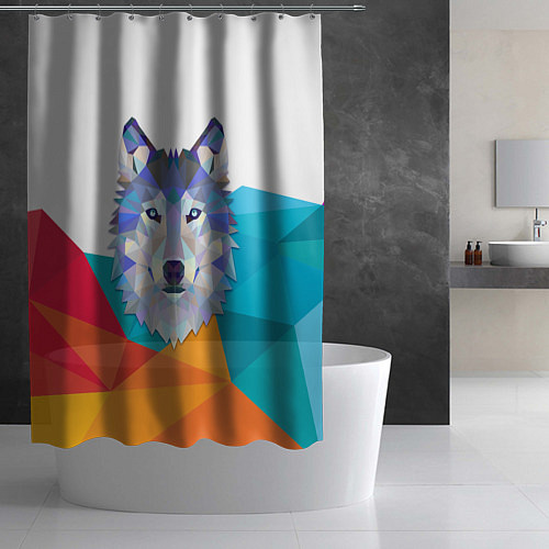 Шторка для ванной Волк: геометрия / 3D-принт – фото 2